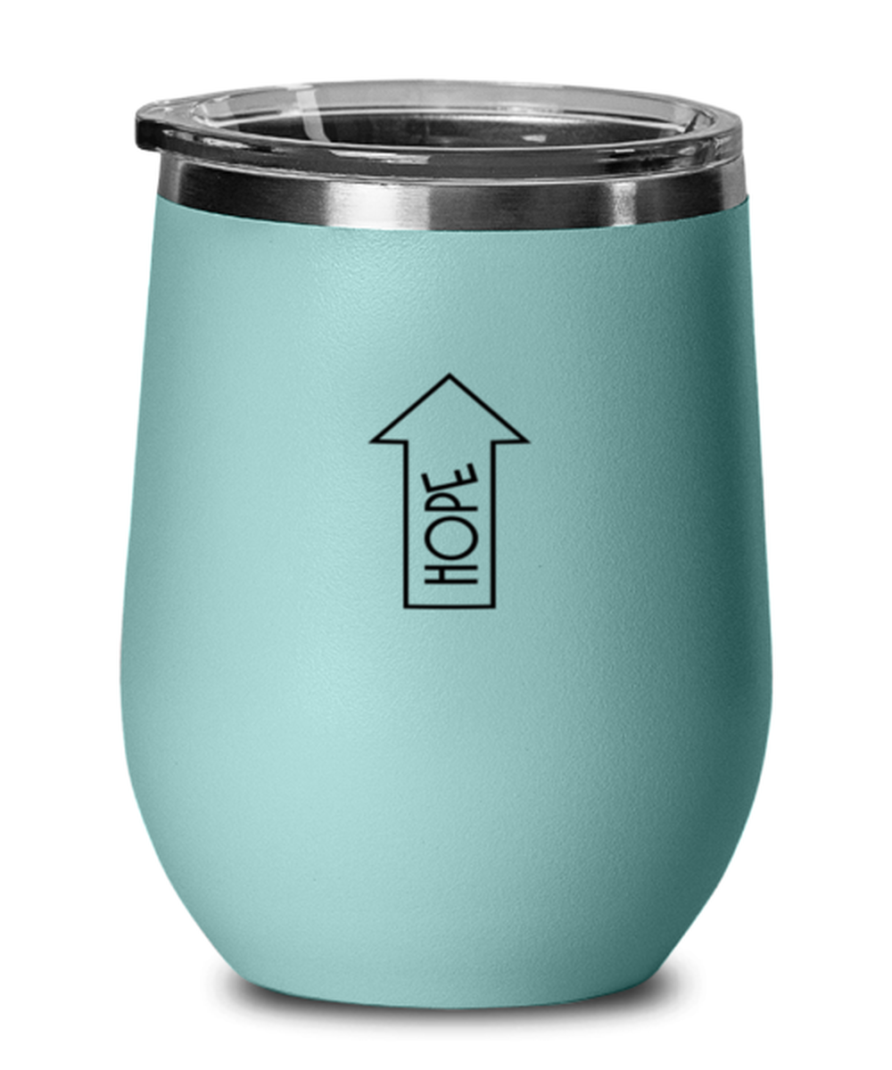 Hope, teal drinkware metal glass. Model 60063