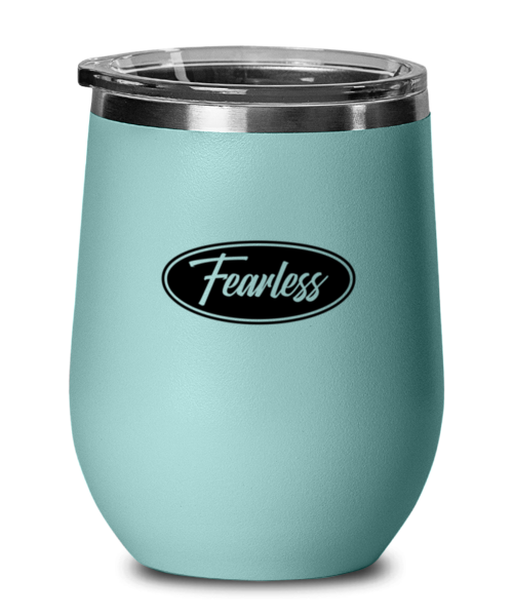 Fearless, teal drinkware metal glass. Model 60063