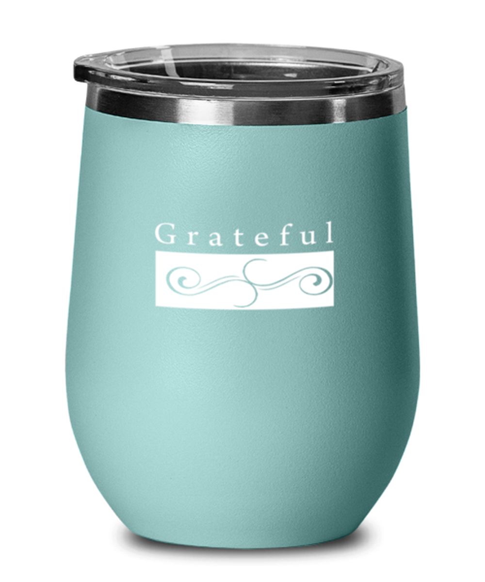 Grateful, teal drinkware metal glass. Model 60063