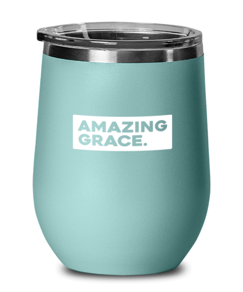 Amazing Grace 2, teal drinkware metal glass. Model 60063