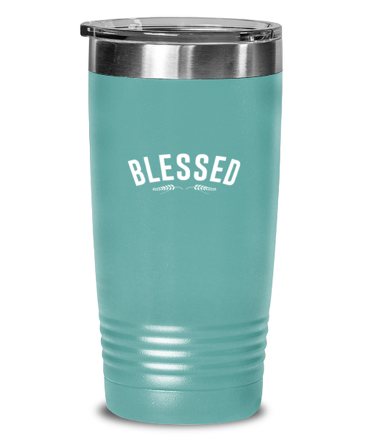 Blessed 2, teal tumbler. Model 60064