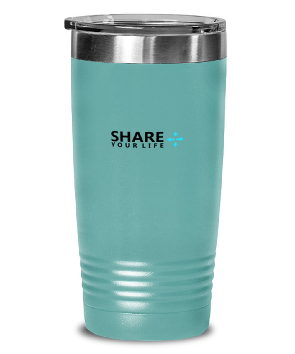 Share Your Life, teal tumbler. Model 60064