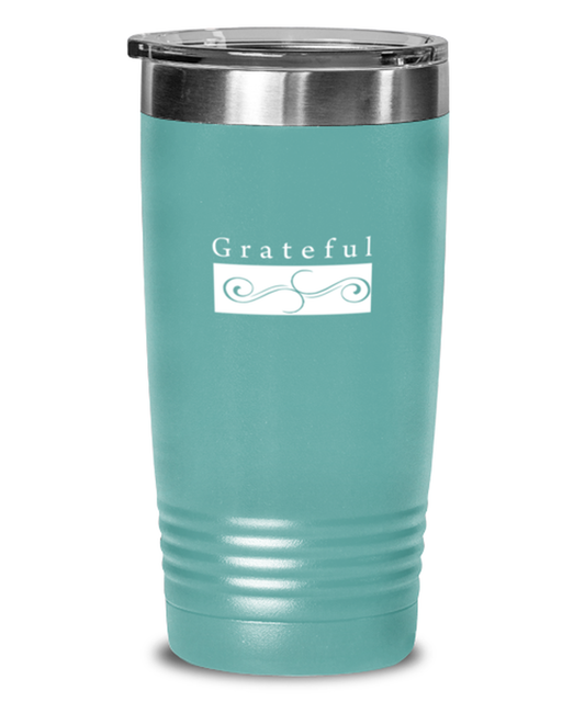 Grateful, teal tumbler. Model 60064