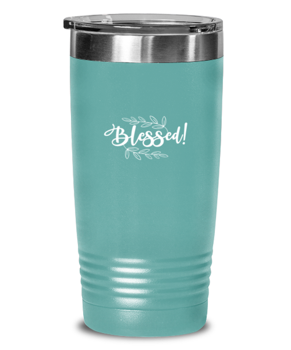 Blessed 5, teal tumbler. Model 60064