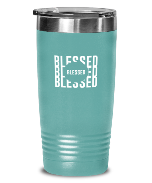 Blessed 6, teal tumbler. Model 60064