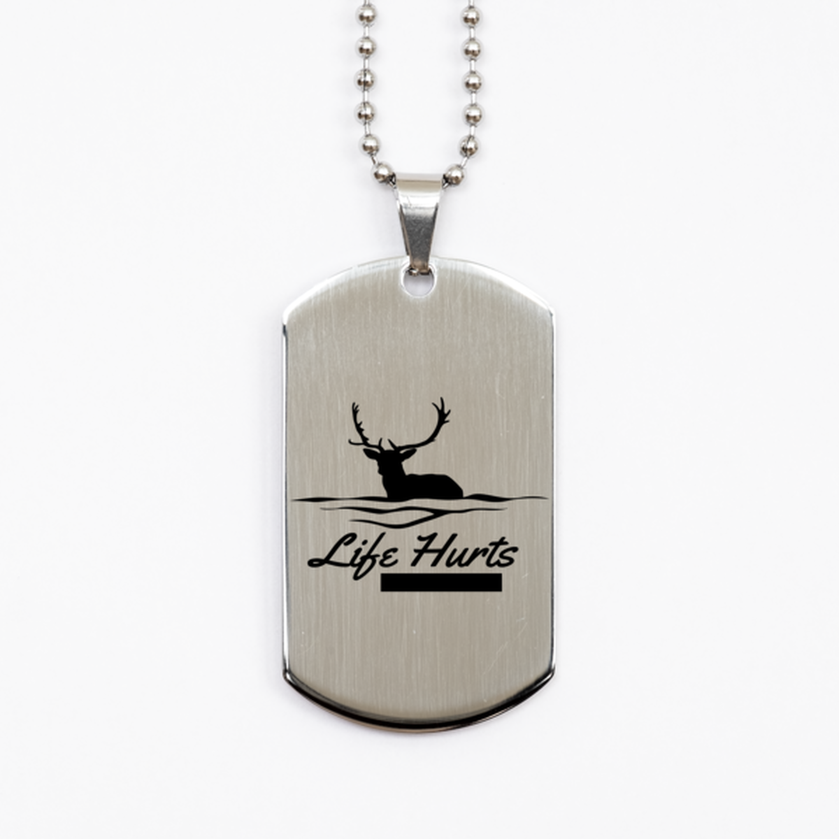 Life Hurts Nature Heals,  Silver Dog Tag. Model 60067