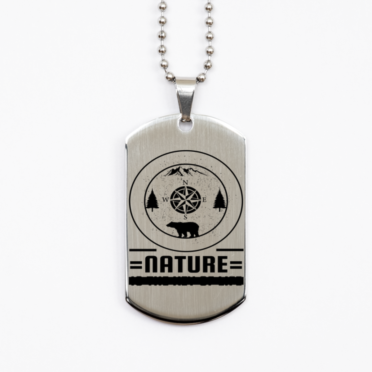 Nature is the Key to Life,  Silver Dog Tag. Model 60067