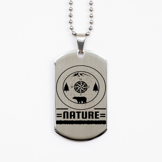 Nature is the Key to Life,  Silver Dog Tag. Model 60067