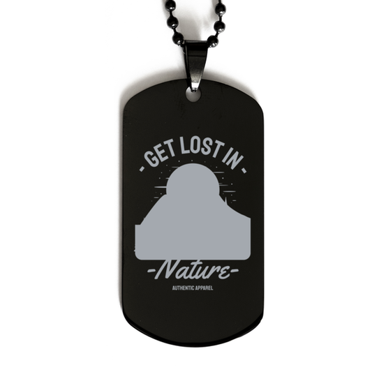 Get Lost In Nature,  Black Dog Tag. Model 60068