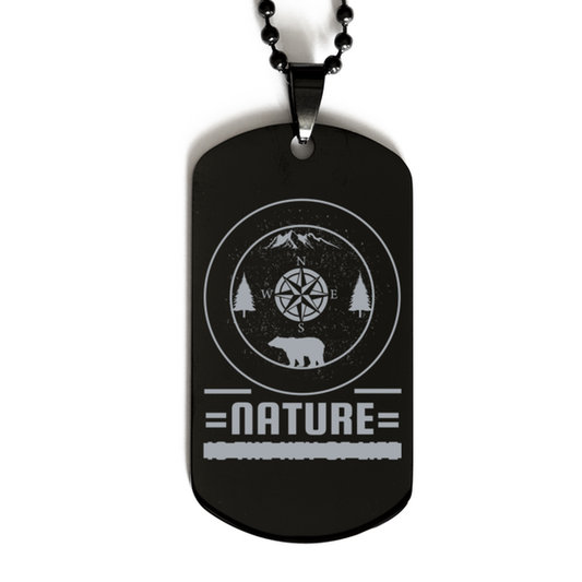 Nature is the Key to Life,  Black Dog Tag. Model 60068