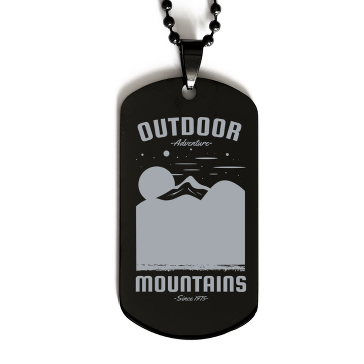 Outdoor Adventure,  Black Dog Tag. Model 60068