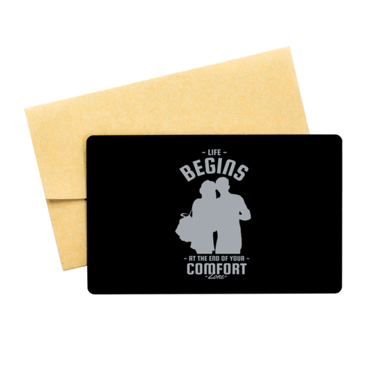 Life Begins at the End,  Black Aluminum Card. Model 60070