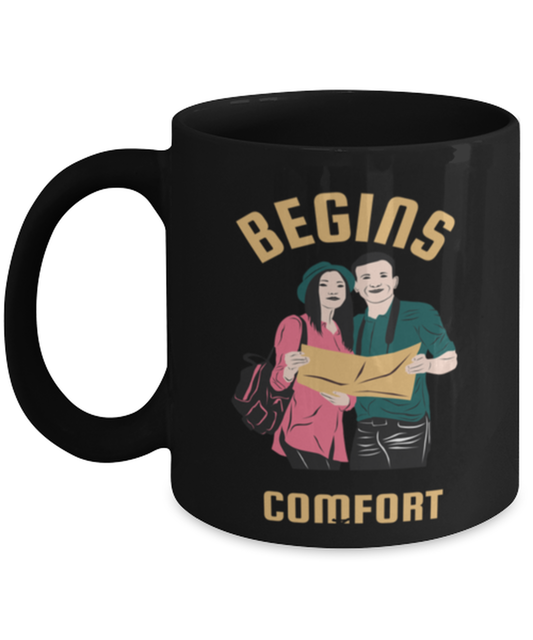 Life Begins at the End, black Coffee Mug, Coffee Cup 11oz. Model 60071