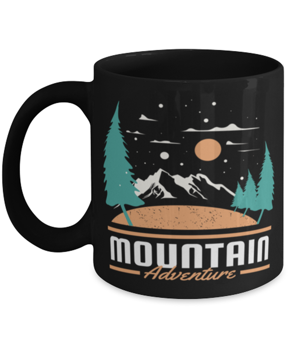 Mountain Adventure, black Coffee Mug, Coffee Cup 11oz. Model 60071