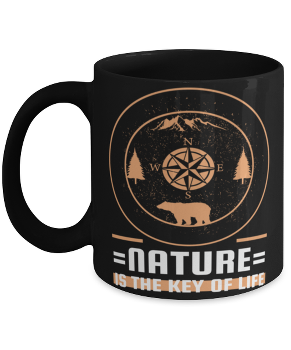 Nature is the Key to Life, black Coffee Mug, Coffee Cup 11oz. Model 60071