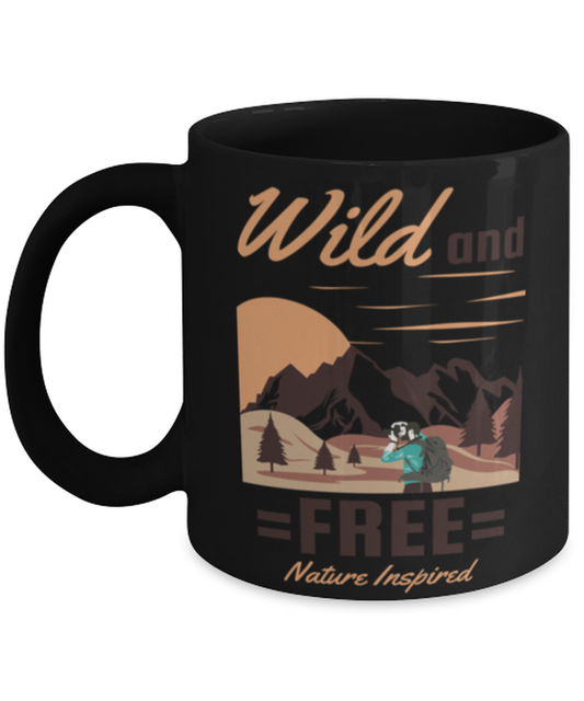 Wild and Free, black Coffee Mug, Coffee Cup 11oz. Model 60071