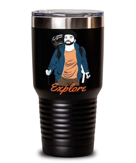 Explore the Unseen, black Tumbler 30oz. Model 60071