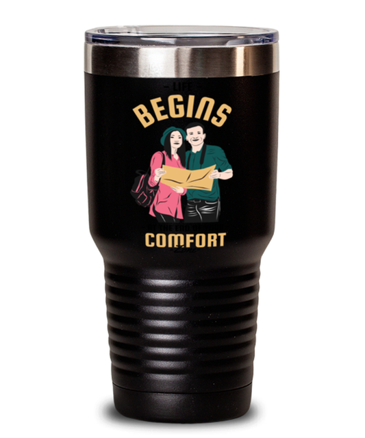 Life Begins at the End, black Tumbler 30oz. Model 60071