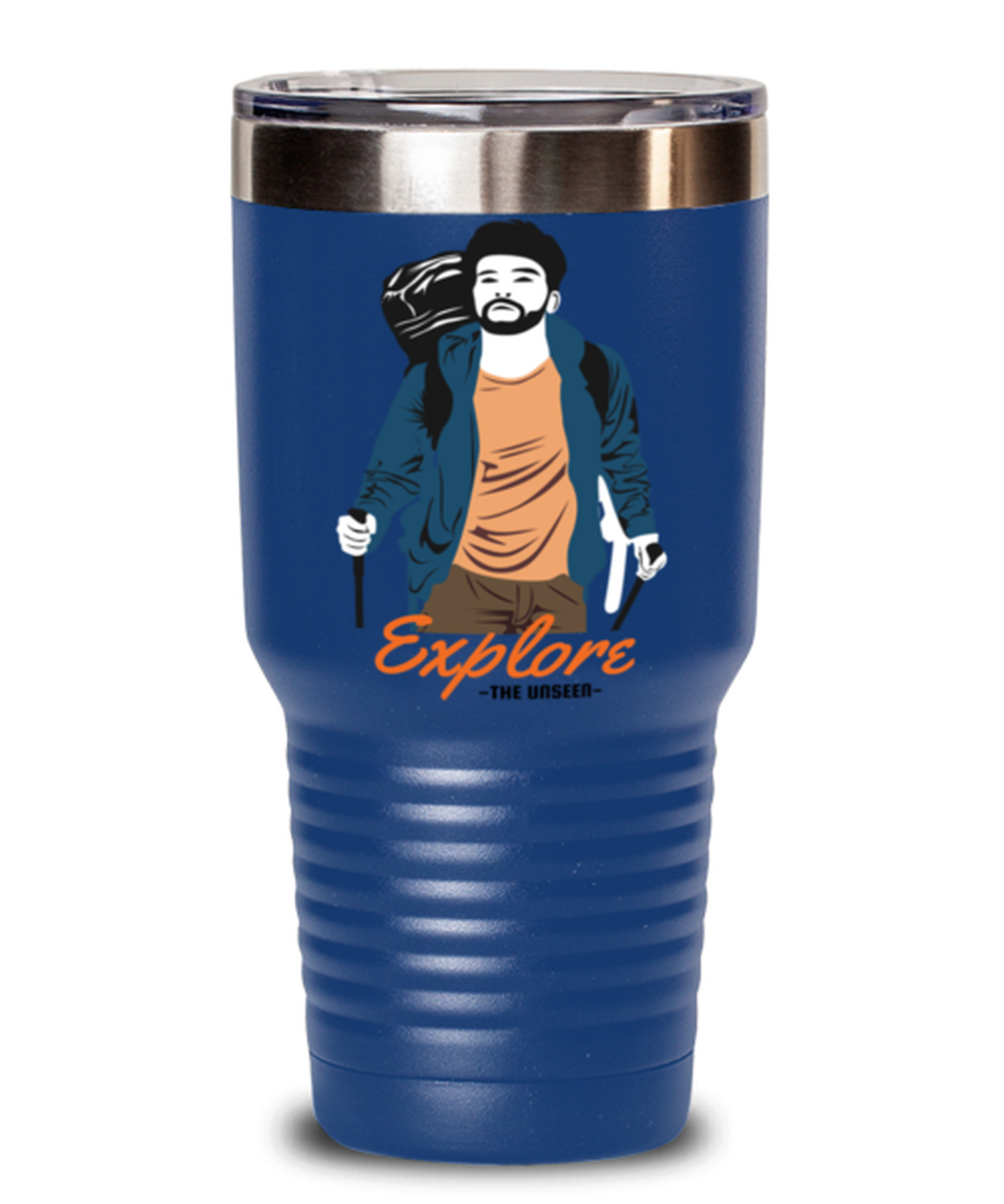 Explore the Unseen, blue Tumbler 30oz. Model 60071