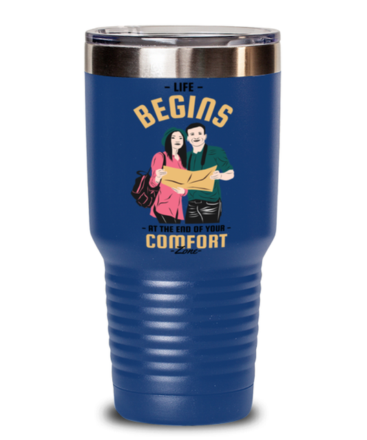 Life Begins at the End, blue Tumbler 30oz. Model 60071