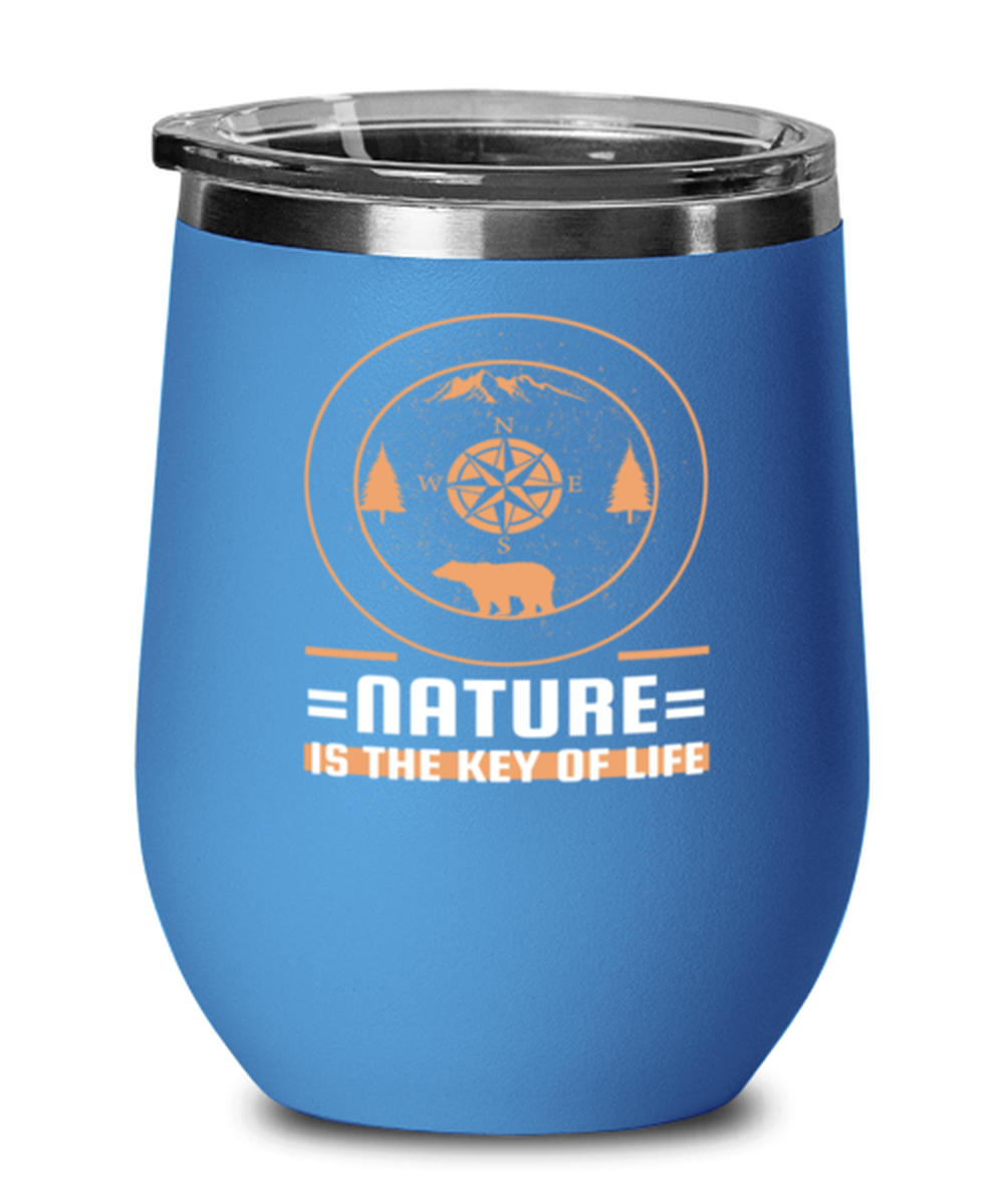 Nature is the Key to Life, blue Wineglass. Model 60072