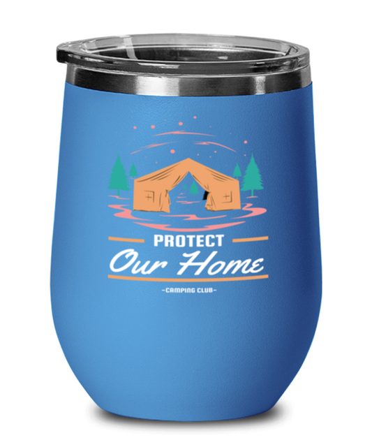 Protect Our Home, blue Wineglass. Model 60072