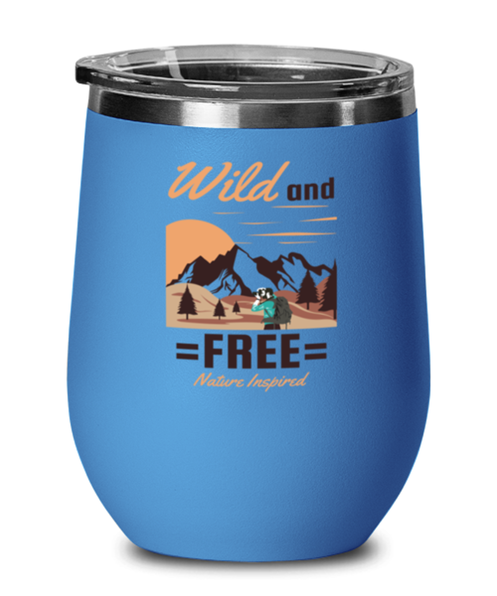 Wild and Free, blue Wineglass. Model 60072