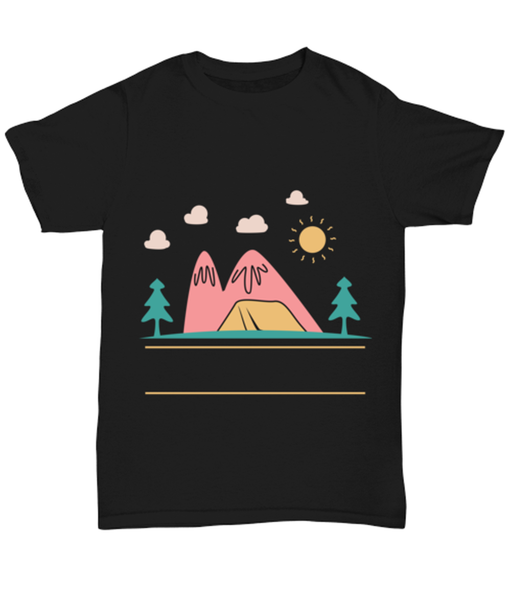 Campfire, black Unisex Tee. Model 60073