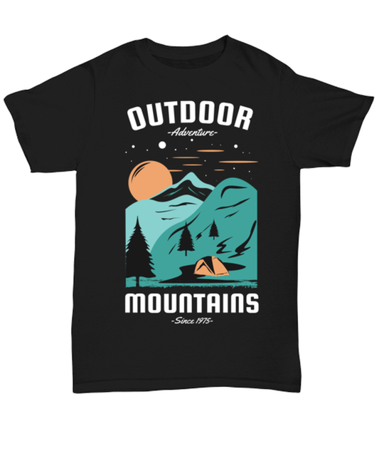 Outdoor Adventure, black Unisex Tee. Model 60073