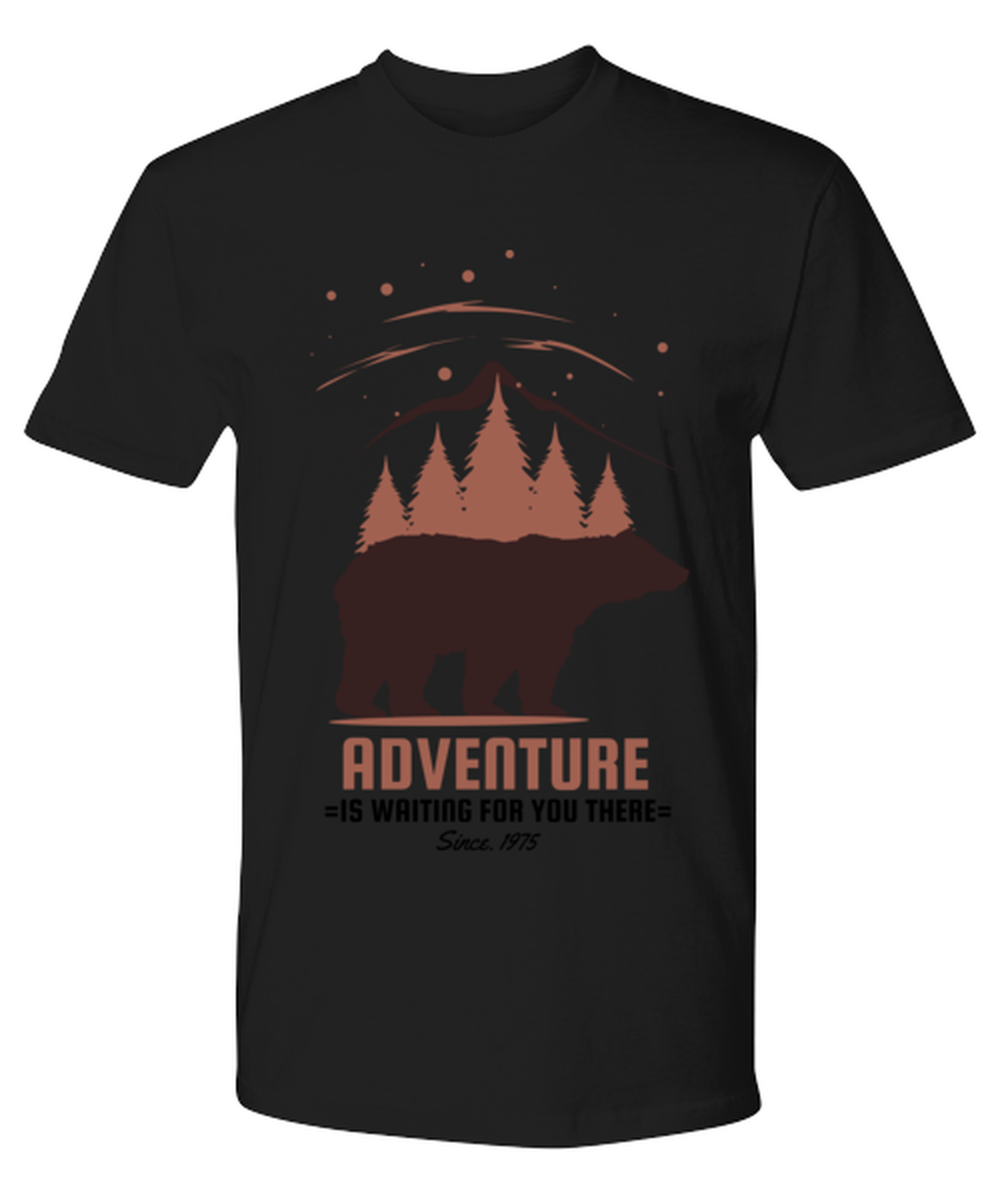 Adventure is Waiting for You There, black Premium Tee. Model 60073