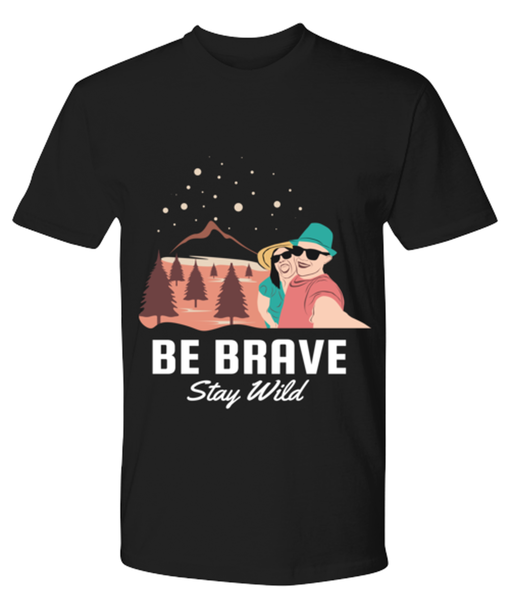 Be Brave Stay Wild, black Premium Tee. Model 60073