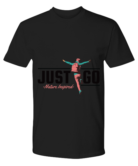 Just Go, black Premium Tee. Model 60073