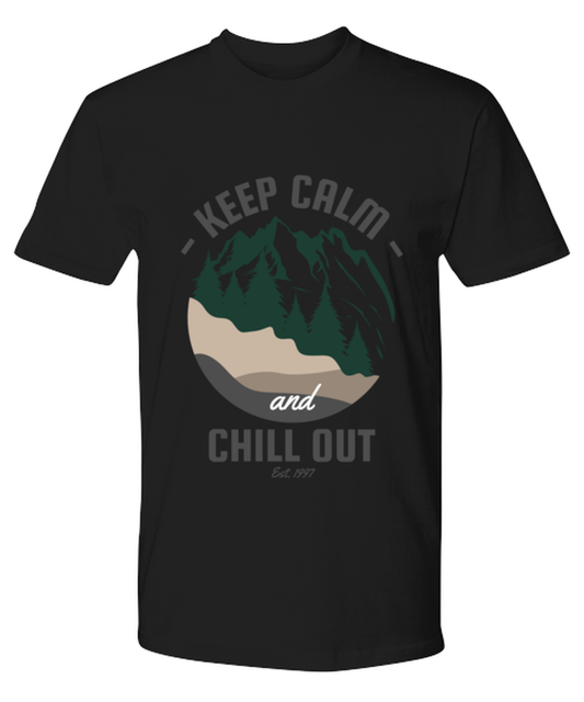 Keep Calm and Chill Out, black Premium Tee. Model 60073