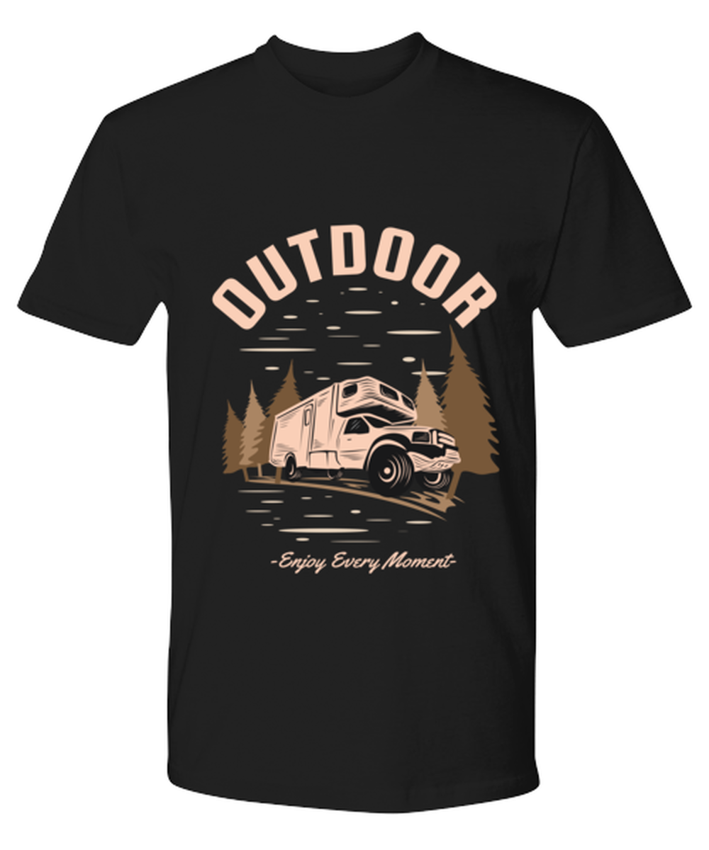 Outdoor Enjoy Every Moment, black Premium Tee. Model 60073