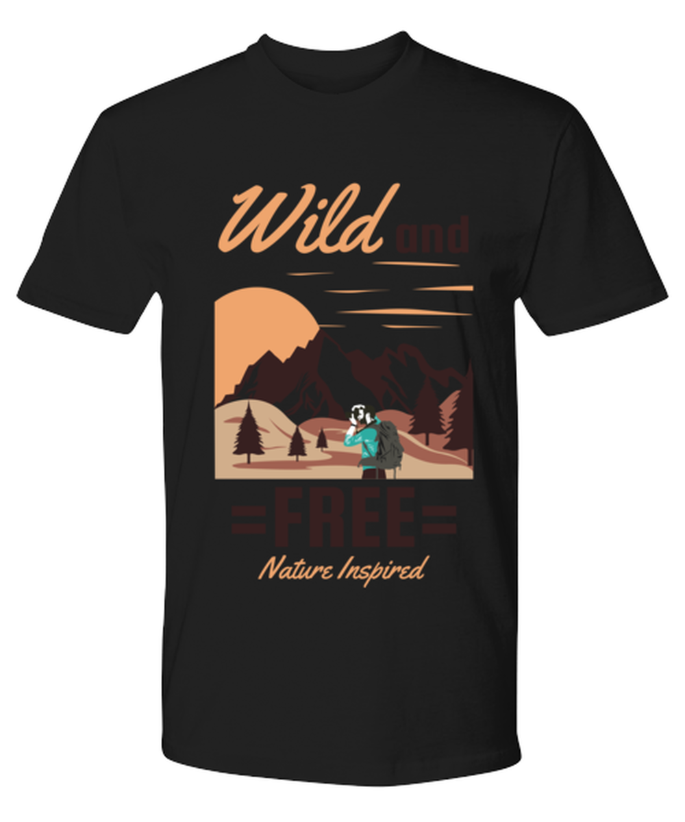 Wild and Free, black Premium Tee. Model 60073