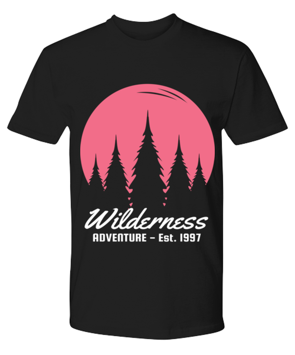 Wilderness Adventures, black Premium Tee. Model 60073