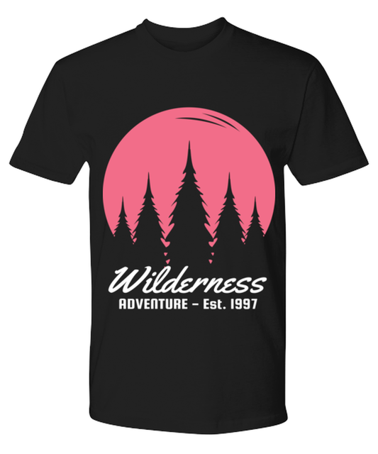 Wilderness Adventures, black Premium Tee. Model 60073