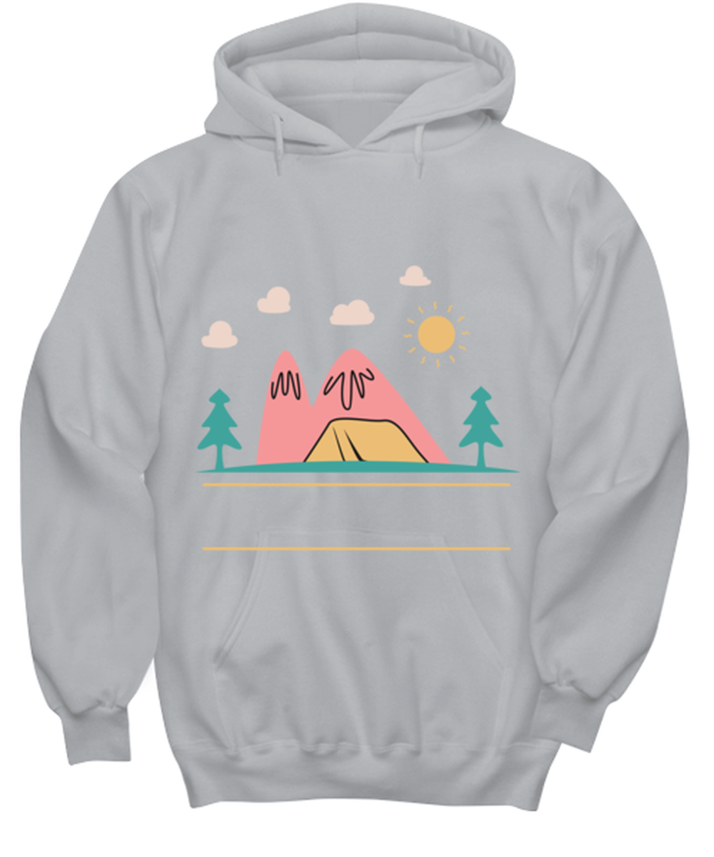 Campfire, grey Hoodie. Model 60074