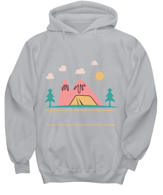 Campfire, grey Hoodie. Model 60074