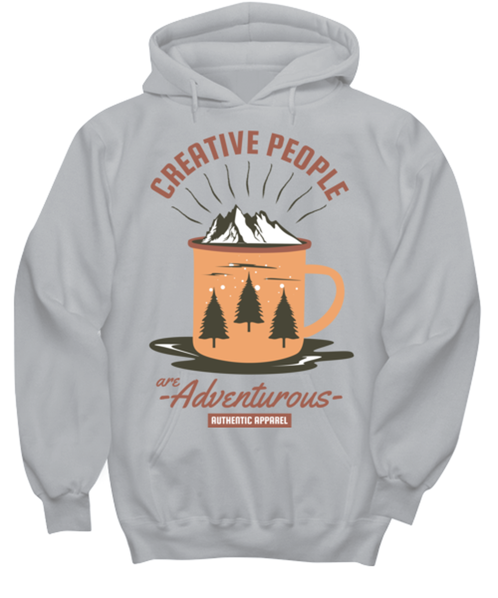 Creative People are Adventurous, grey Hoodie. Model 60074