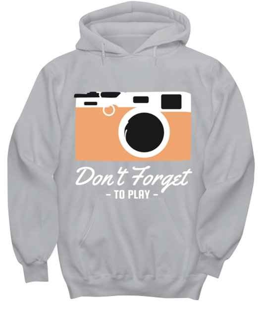 Dont Forget to Play, grey Hoodie. Model 60074