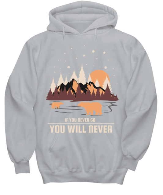 If You Never Go, grey Hoodie. Model 60074
