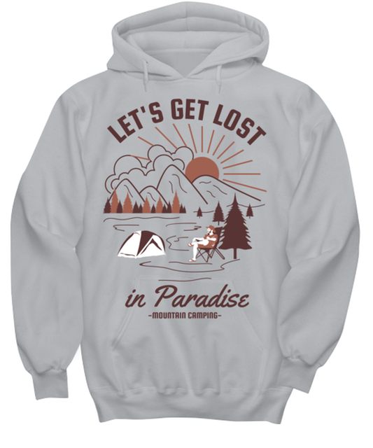 Lets Get Lost In Paradise, grey Hoodie. Model 60074