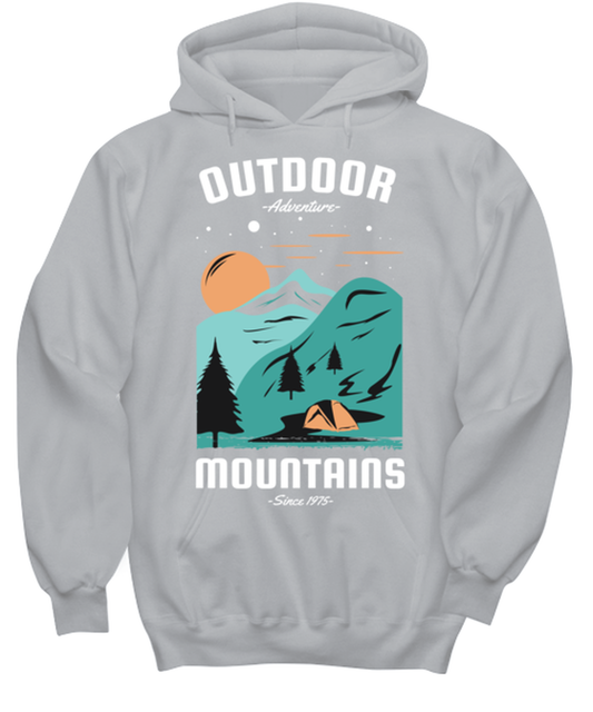 Outdoor Adventure, grey Hoodie. Model 60074