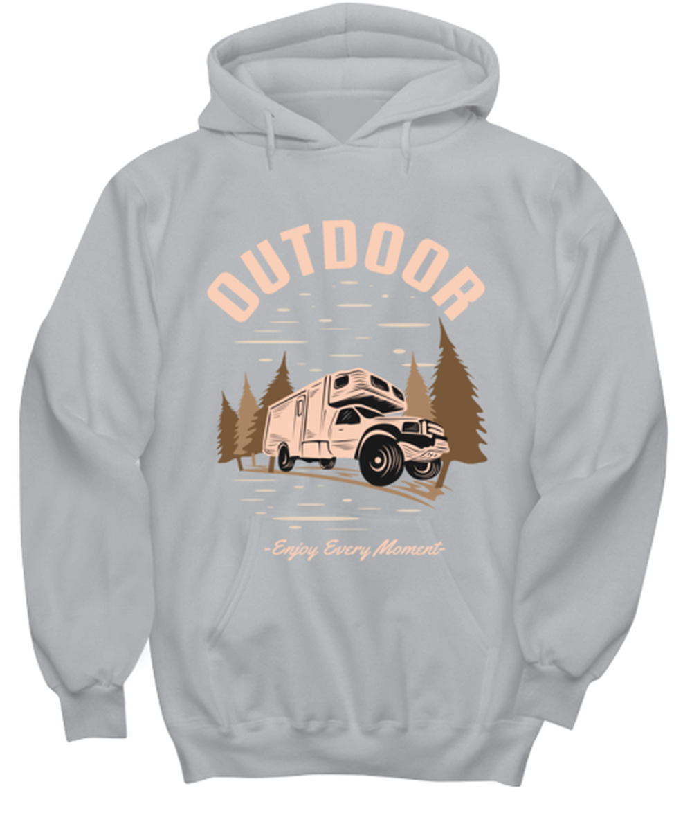 Outdoor Enjoy Every Moment, grey Hoodie. Model 60074