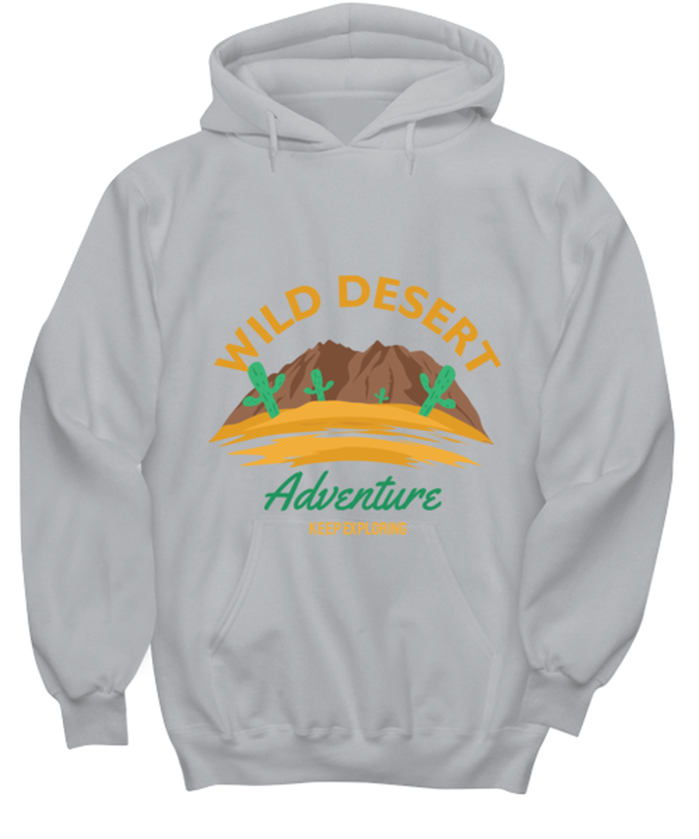 Wild Desert Adventure, grey Hoodie. Model 60074