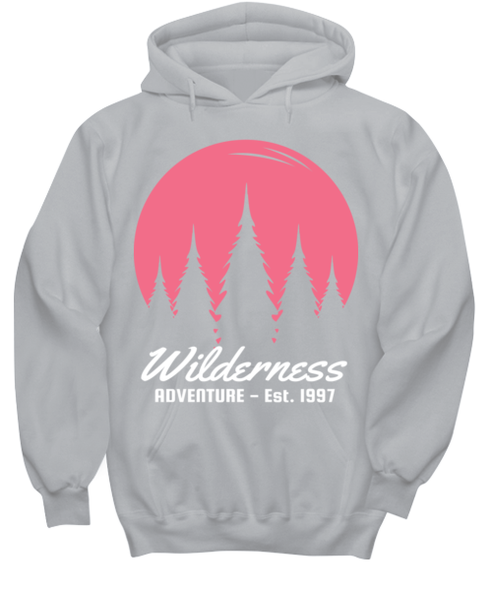 Wilderness Adventures, grey Hoodie. Model 60074