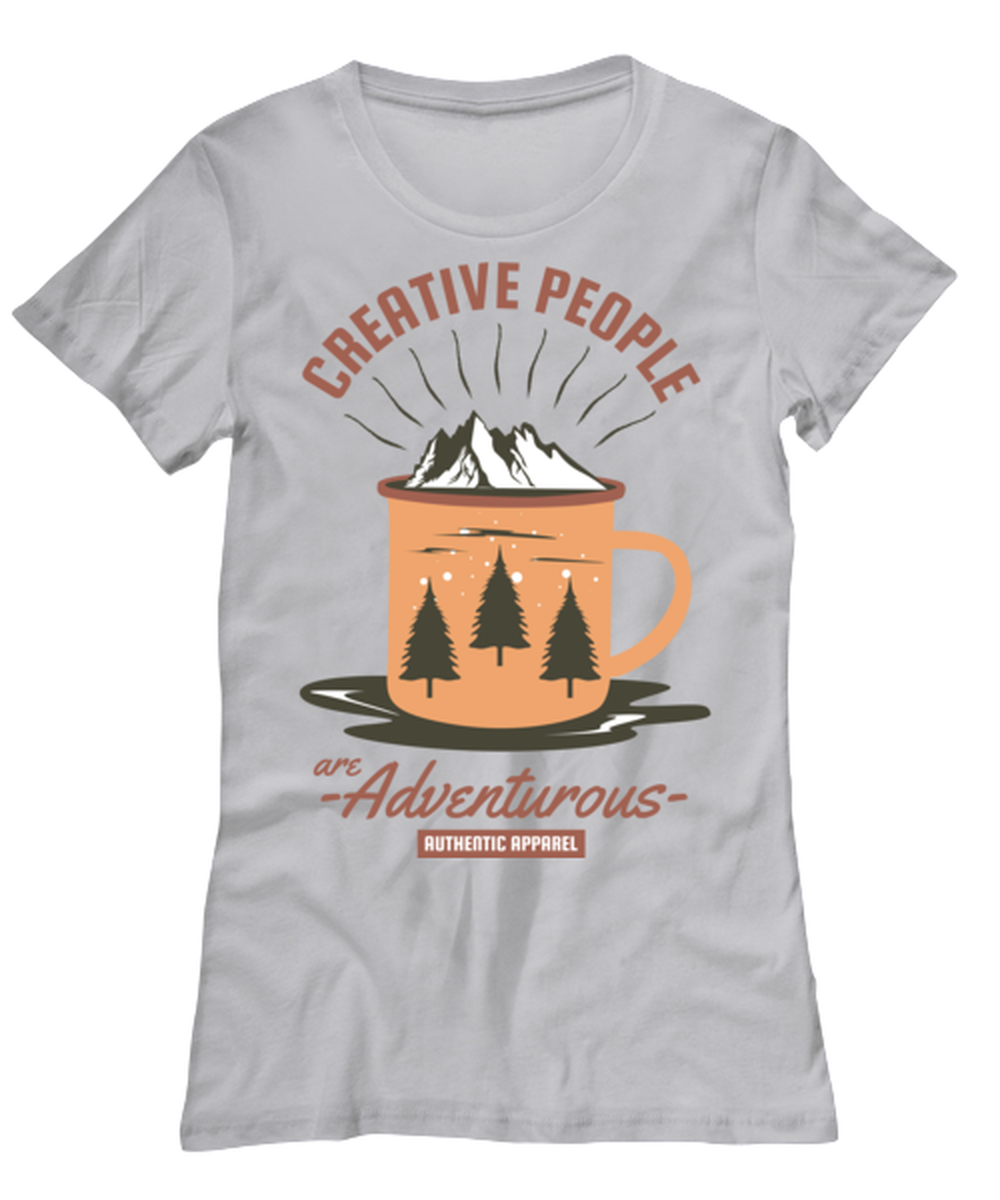 Creative People are Adventurous, grey Women's Tee. Model 60074