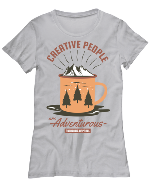 Creative People are Adventurous, grey Women's Tee. Model 60074