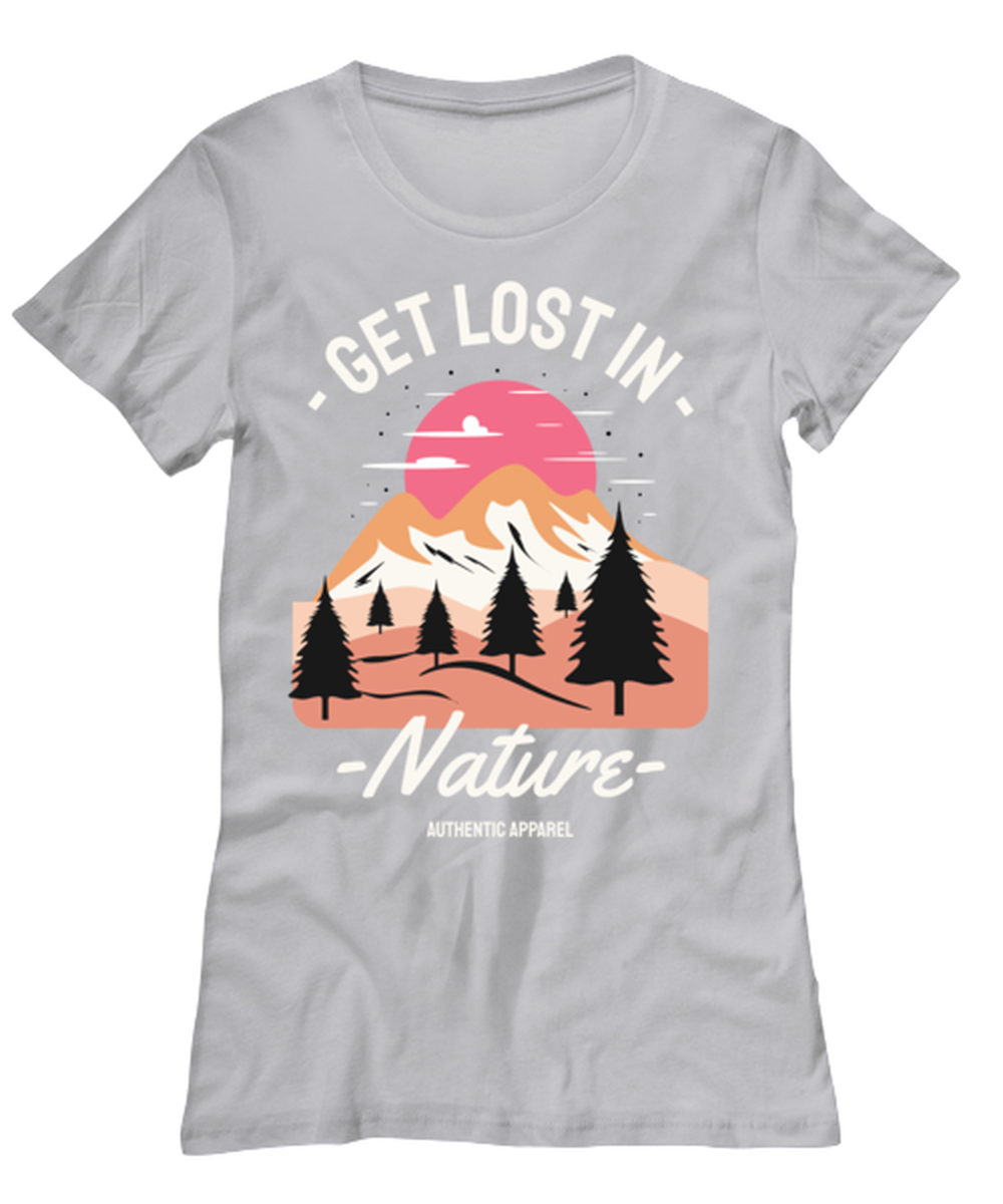 Get Lost In Nature, grey Women's Tee. Model 60074